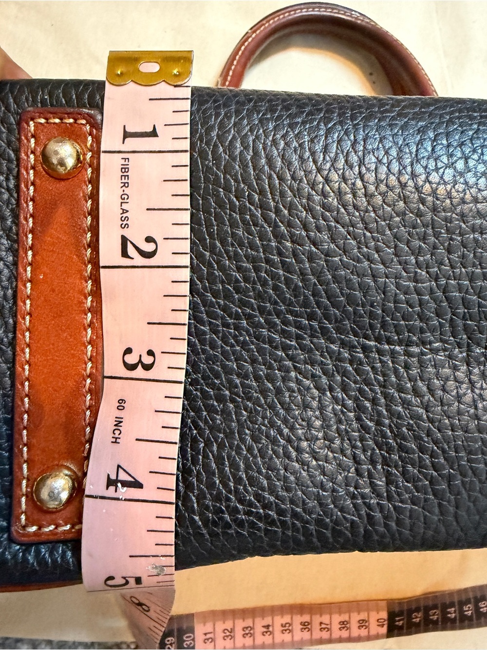 Dooney & Bourke Black and Brown Pebbled Leather Dome Satchel - Picture 16 of 16